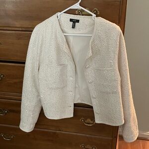 Aqua Women's Ivory Knit Blazer